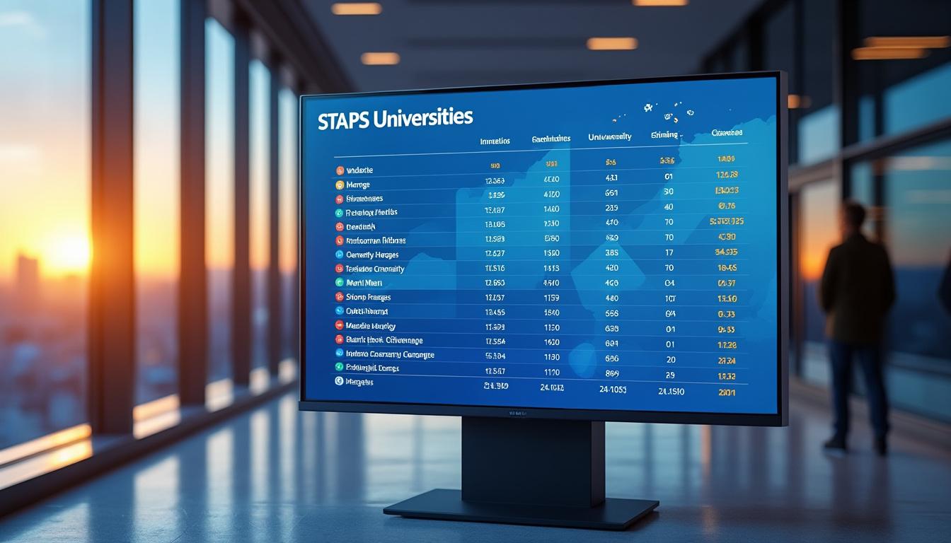 découvrez le classement des filières staps en france pour 2025 : analyse des meilleures universités, critères d’évaluation, conseils pour bien choisir votre établissement et réussir votre parcours en sciences et techniques des activités physiques et sportives.