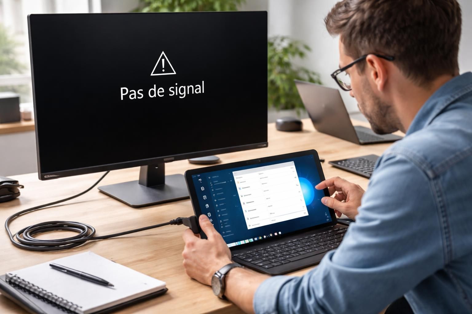 découvrez comment résoudre le problème de "pas de signal" lors de la projection depuis une tablette windows grâce à nos solutions de dépannage simples et efficaces.