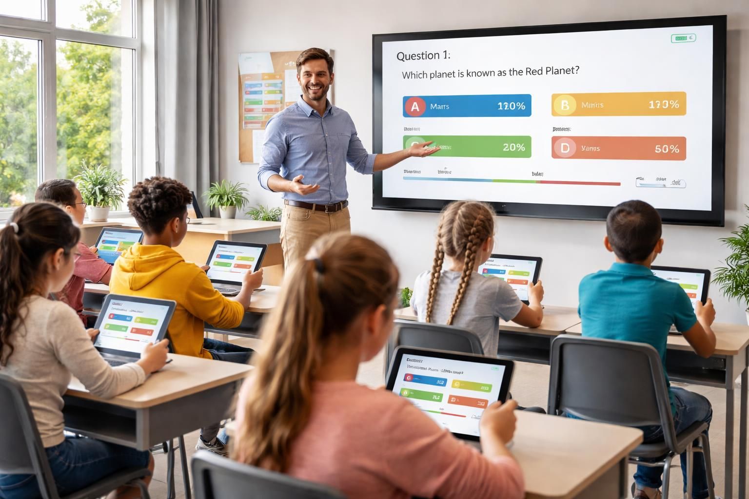 découvrez un cours interactif innovant pour faire voter la classe en temps réel depuis une tablette tactile, favorisant la participation et l'engagement des élèves.