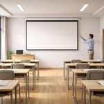 Installer : hauteur et centrage d’un écran de projection en classe