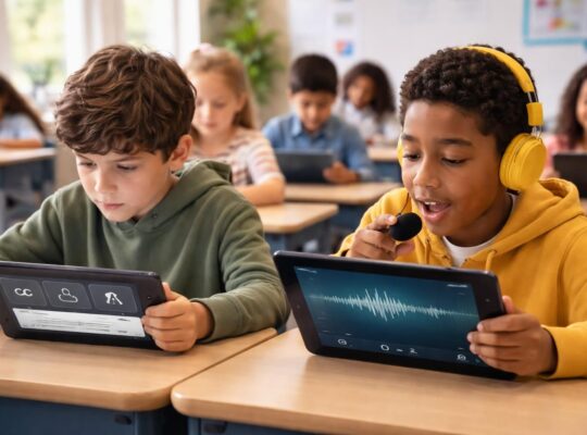 découvrez comment les sous-titres et la dictée vocale sur tablette tactile améliorent l'accessibilité pour les élèves, facilitant ainsi leur apprentissage et engagement.