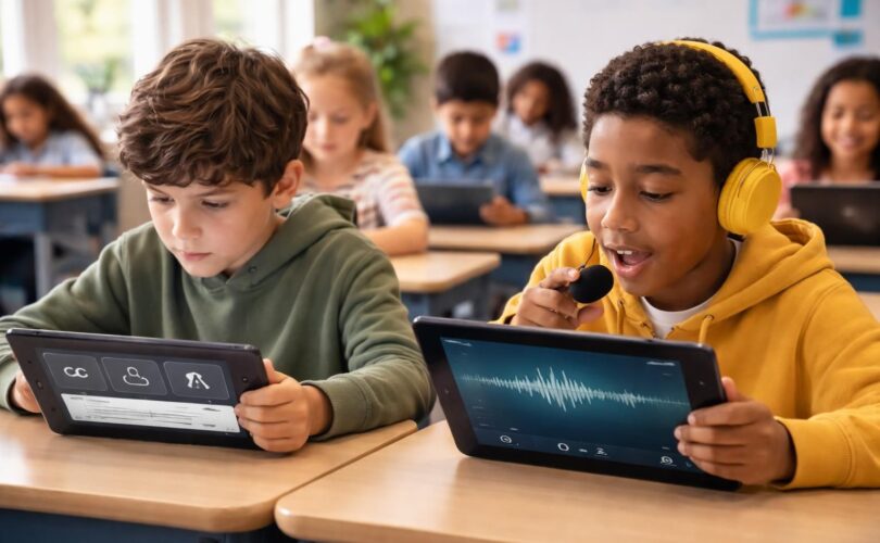 découvrez comment les sous-titres et la dictée vocale sur tablette tactile améliorent l'accessibilité pour les élèves, facilitant ainsi leur apprentissage et engagement.