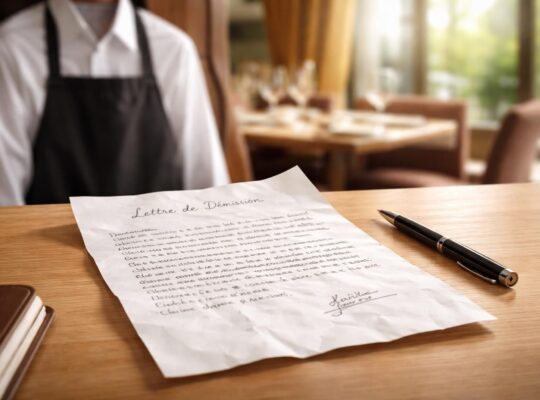 modèle de lettre de démission adapté aux emplois dans la restauration, pour quitter votre poste de manière professionnelle et respectueuse.
