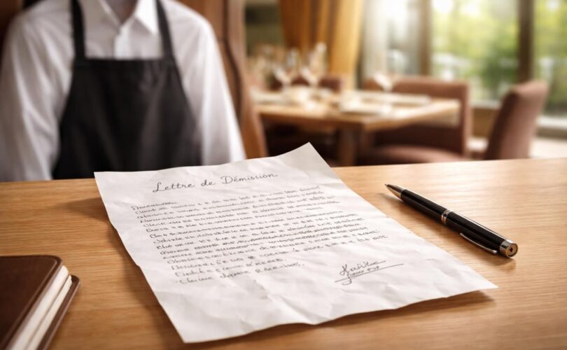 modèle de lettre de démission adapté aux emplois dans la restauration, pour quitter votre poste de manière professionnelle et respectueuse.