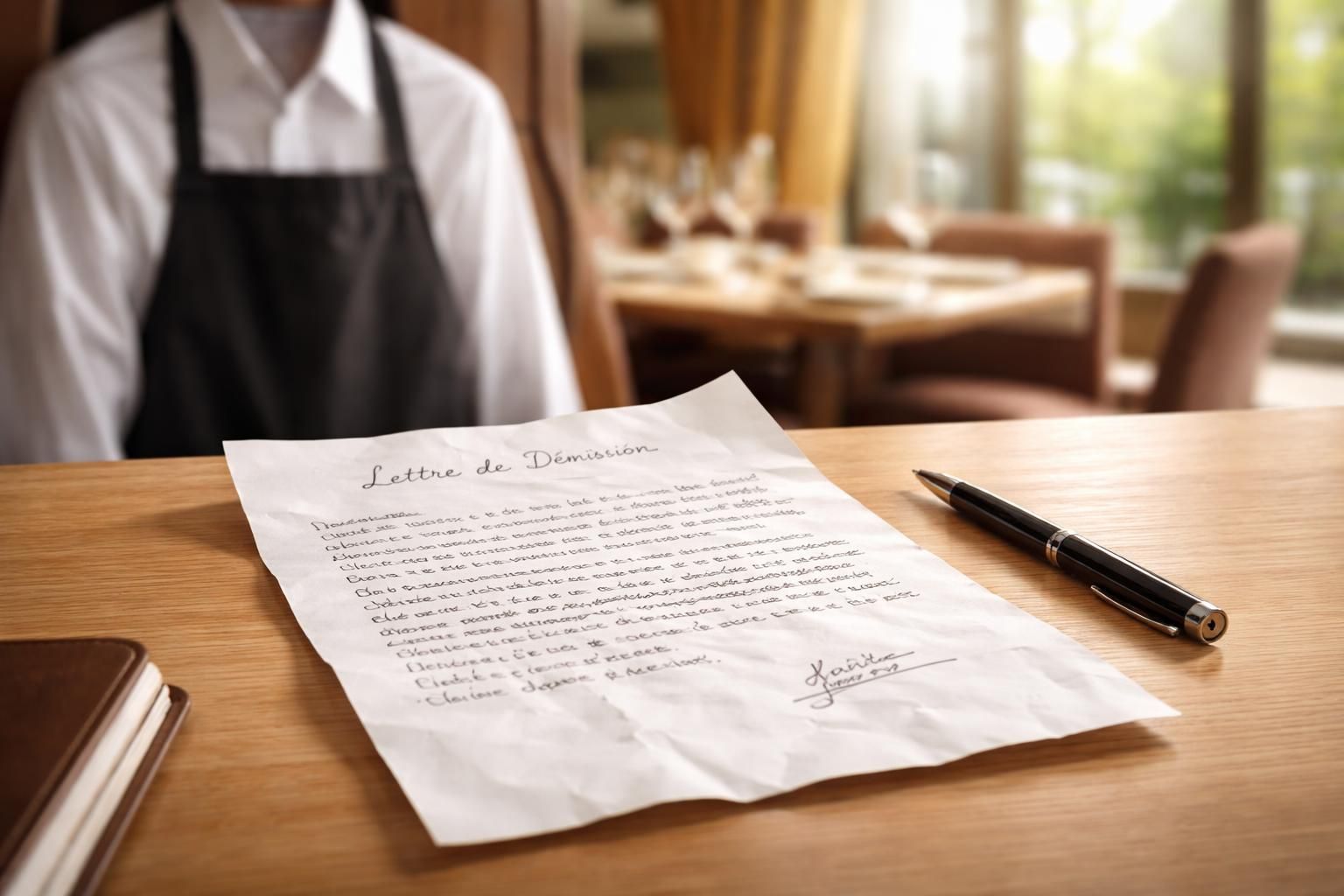 modèle de lettre de démission adapté aux emplois dans la restauration, pour quitter votre poste de manière professionnelle et respectueuse.