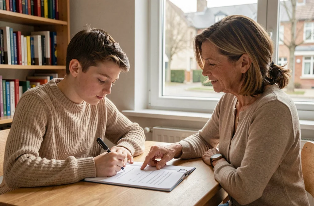Adolescent recevant un soutien scolaire en anglais avec un professeur Acadomia à Meaux ou Melun