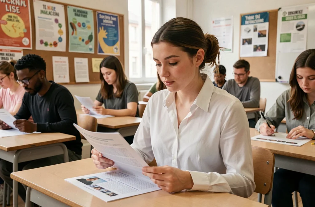 Étudiante en cours à l'Association ORT École de Travail Paris