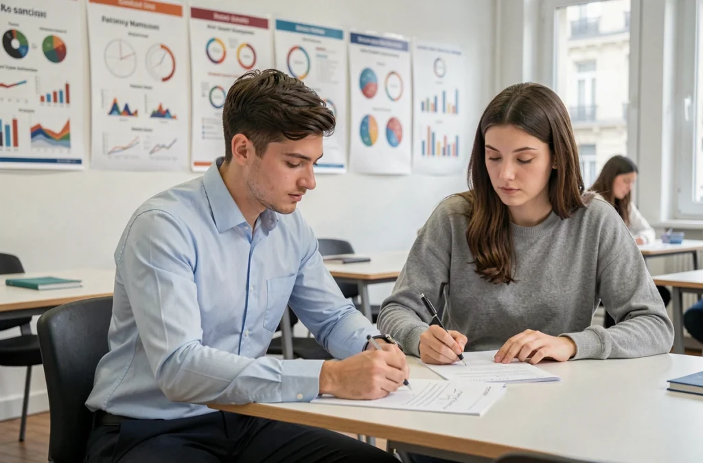 Étudiants en cours à l'ESUP Paris dans une salle de formation moderne